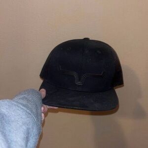 Kimes Ranch Black Trucker Hat with Tonal Horn Logo